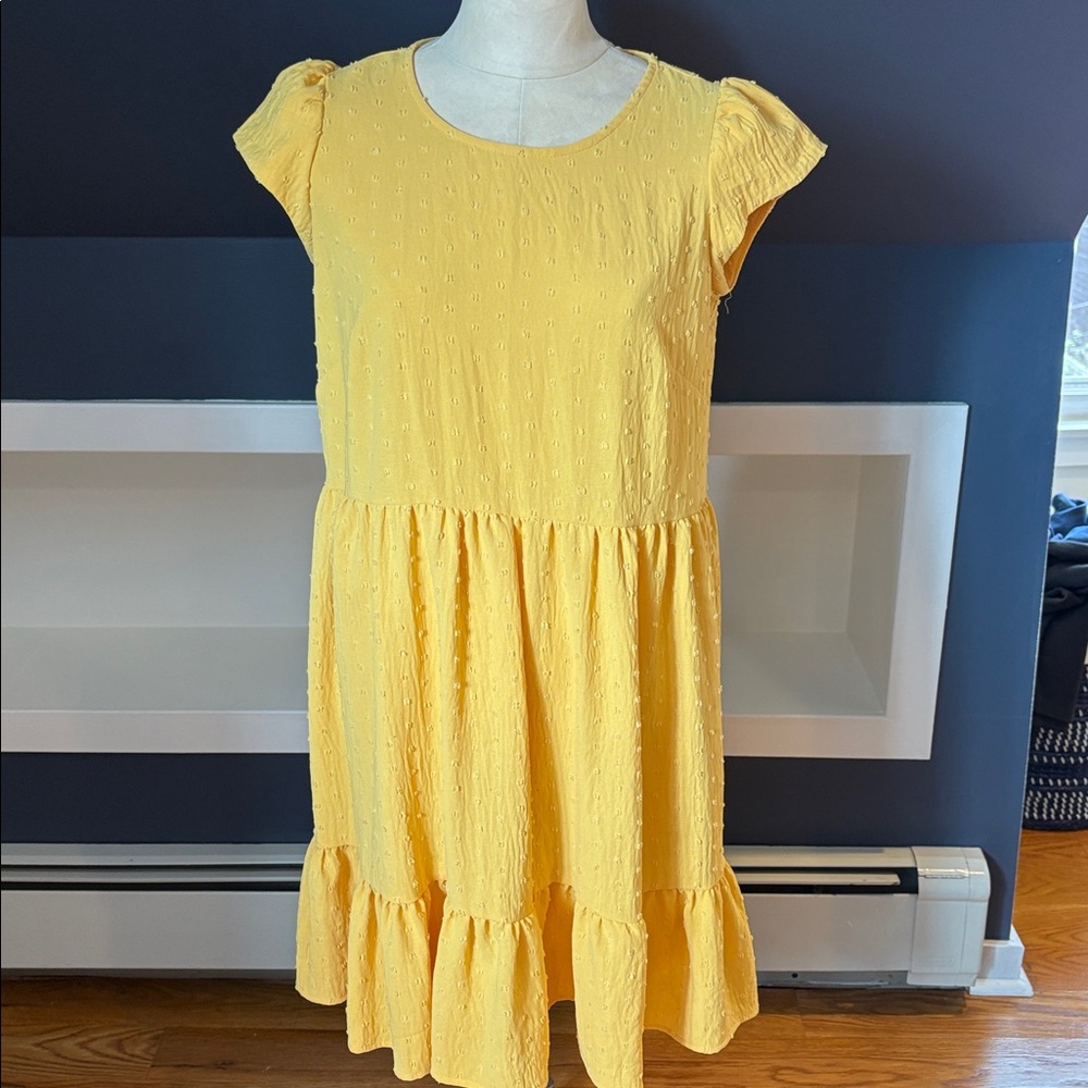 Yellow Ruffle Sleeve Dress